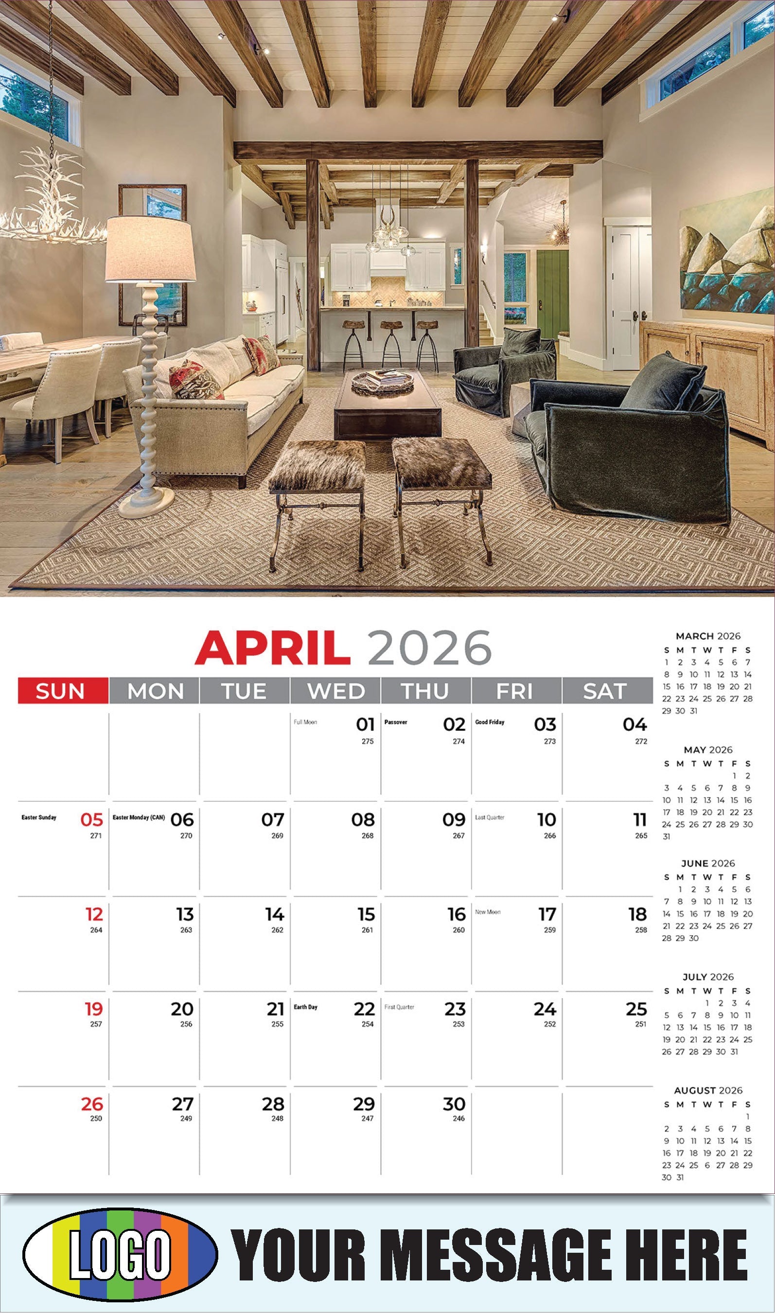 2026 Business Advertising Calendar - Decor and Design - April