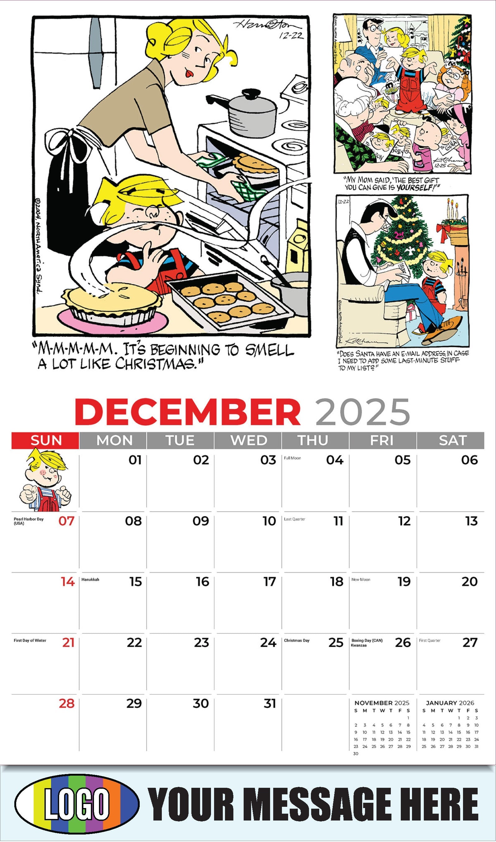 2026 Business Promotional Calendar - December_a - Dennis the Menace - ComicArt