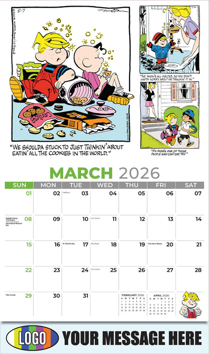 2026 Business Promotional Calendar - March - Dennis the Menace - ComicArt