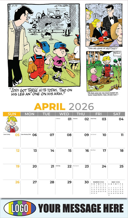 2026 Business Advertising Calendar - April - Dennis the Menace - ComicArt