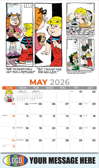 2026 Business Advertising Calendar - May - Dennis the Menace - ComicArt