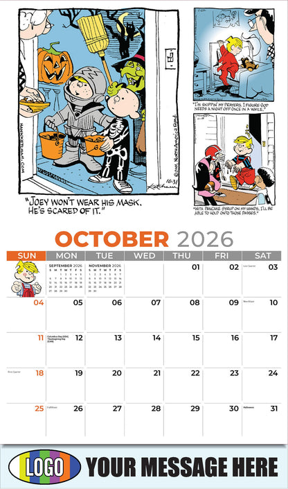 2026 Business Promotion Calendar - October - Dennis the Menace - ComicArt