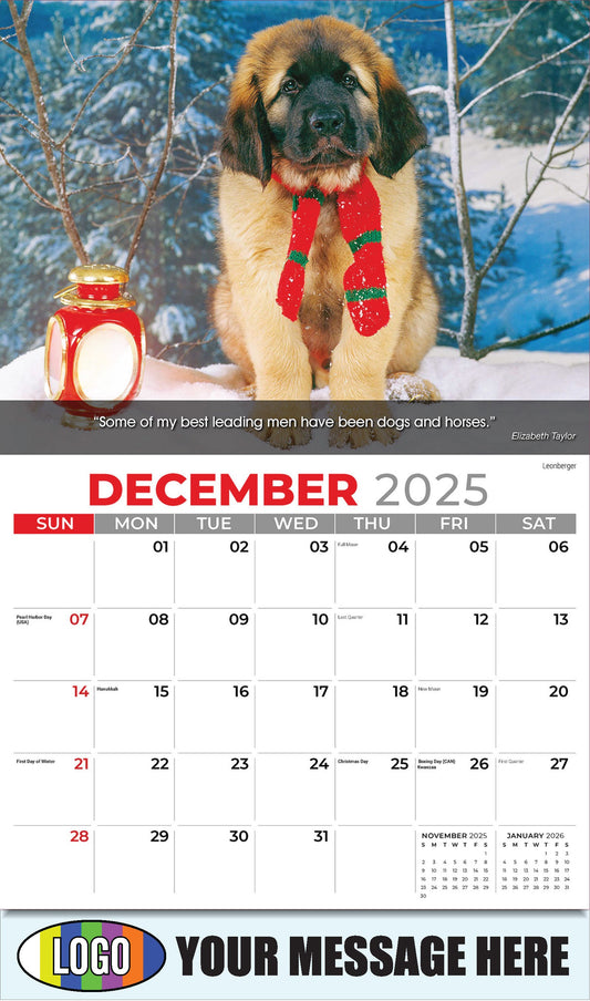 2026 Business Promotional Calendar - Dogs - December_a - Leonberger