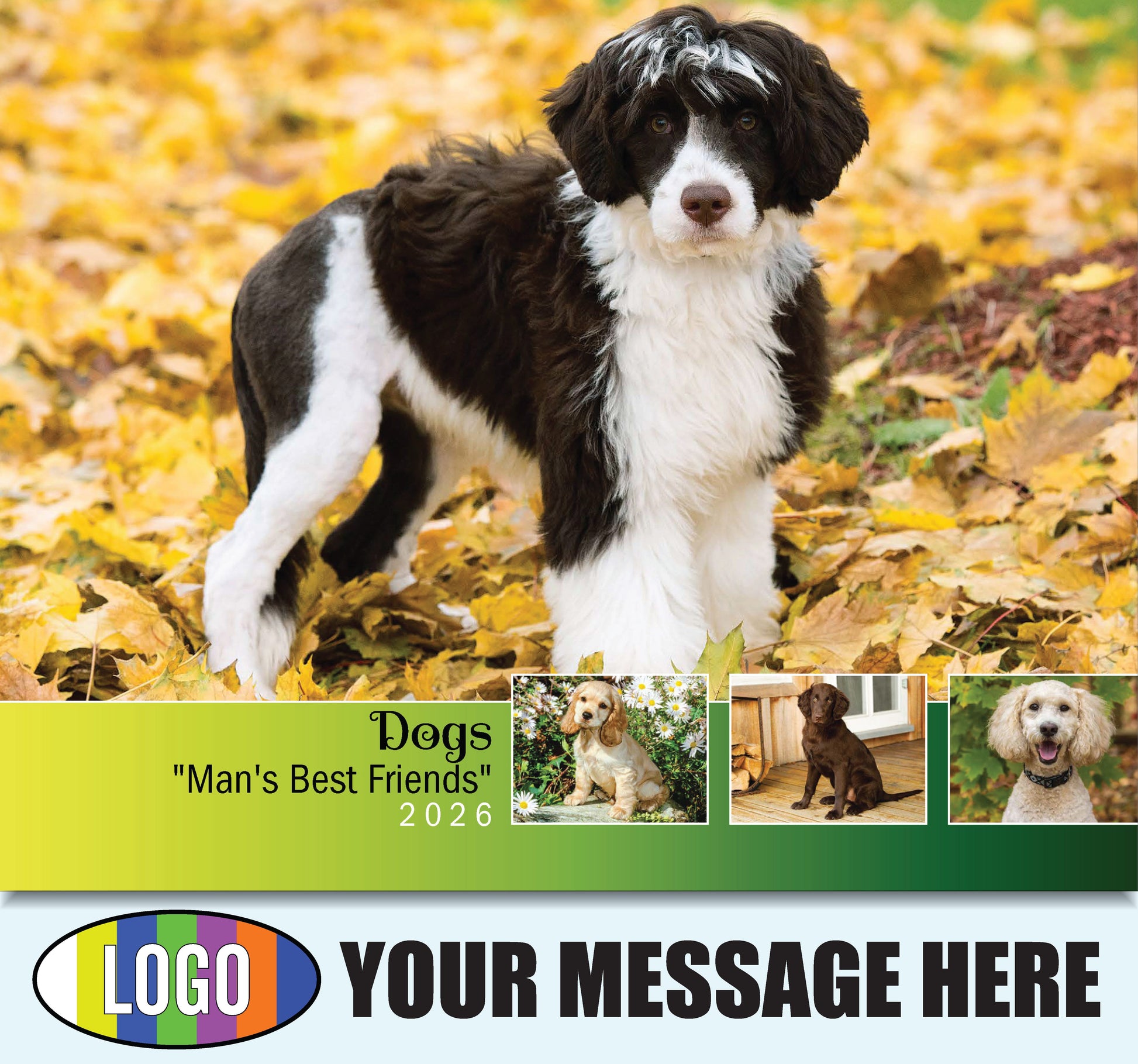 2026 Business Promo Calendar - Dogs - Printed with your Logo, Name and message