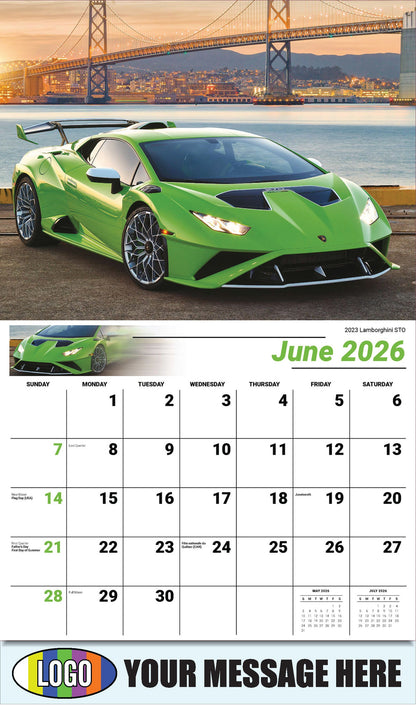 2026 Business Advertising Calendar - Exotic Cars - June - 2023 Lamborghini STO