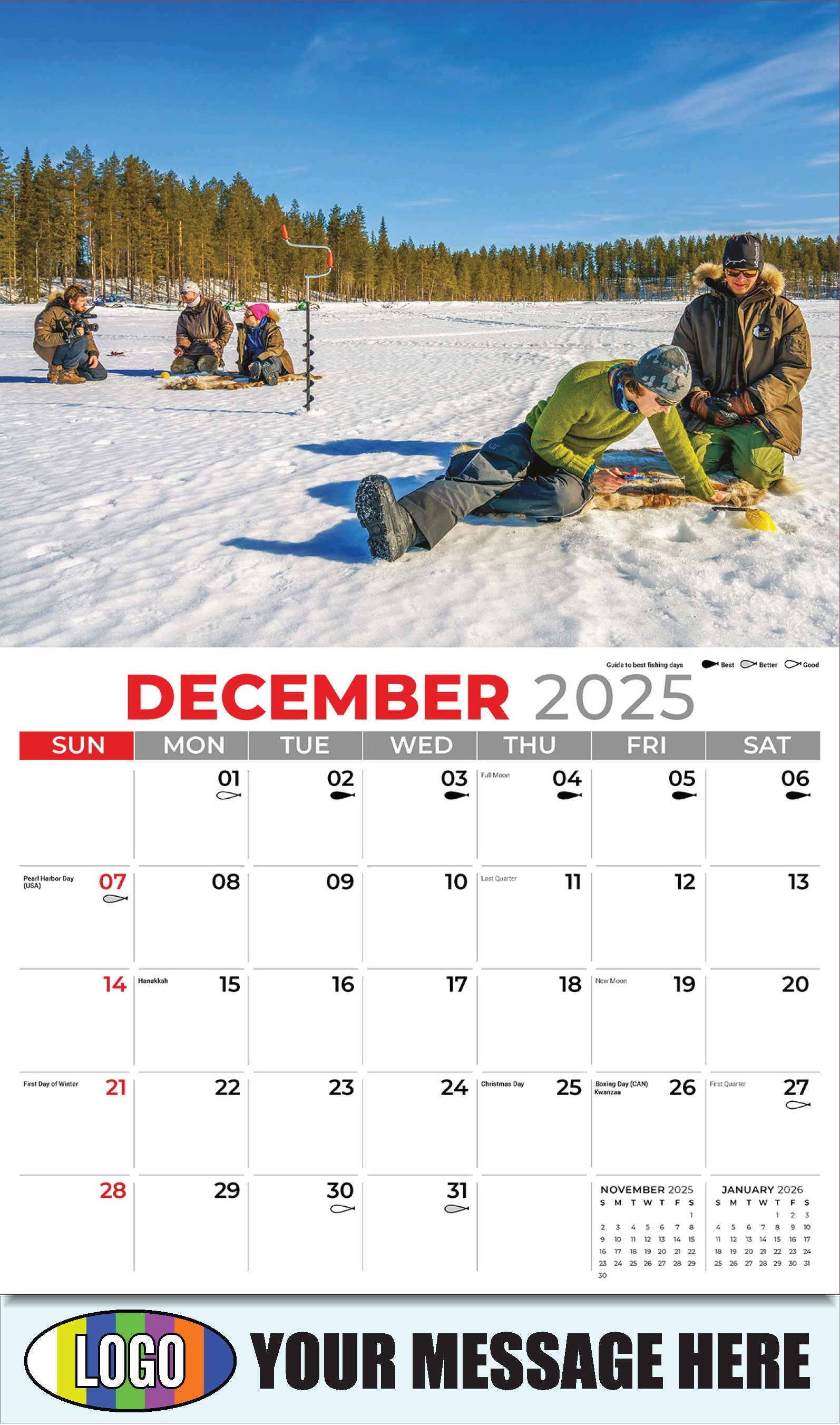 2026 Business Promotional Calendar - Fishing and Hunting - December_a