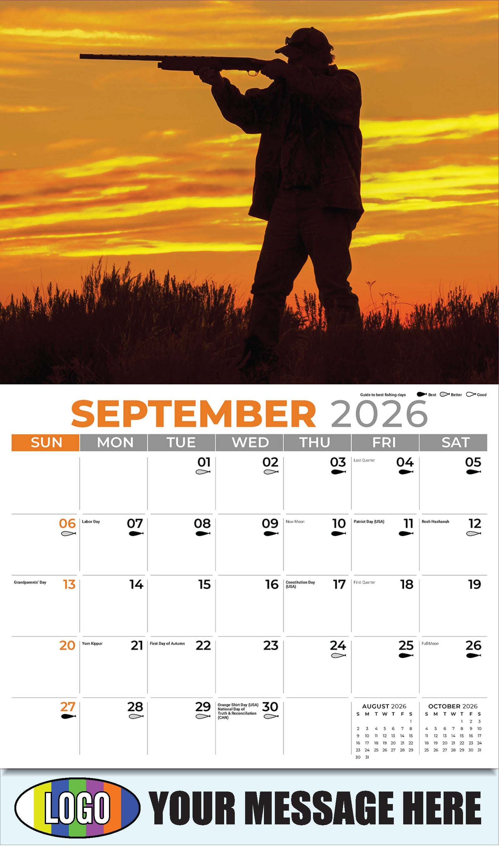 2026 Business Promo Calendar - Fishing and Hunting - September