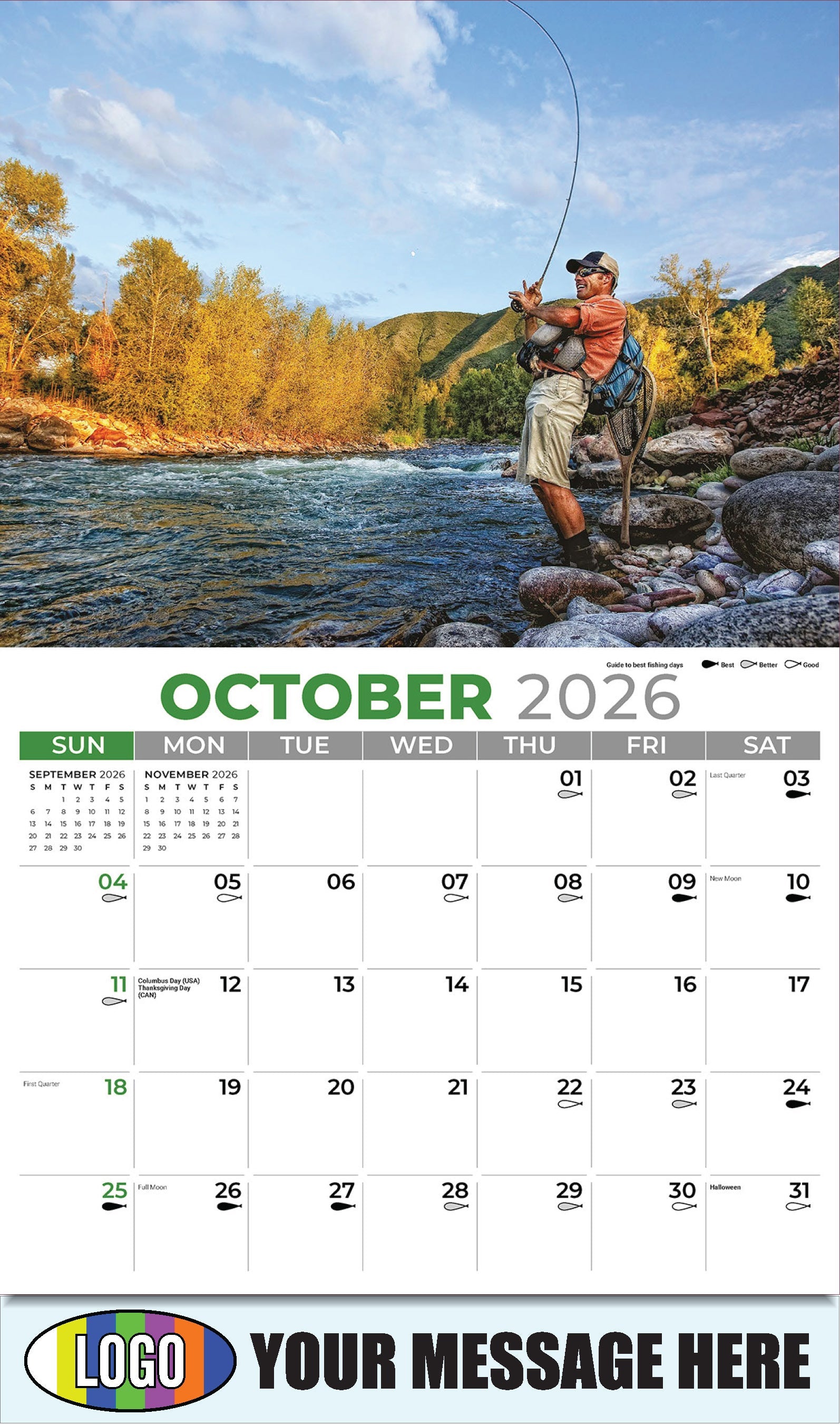2026 Business Promotion Calendar - Fishing and Hunting - October