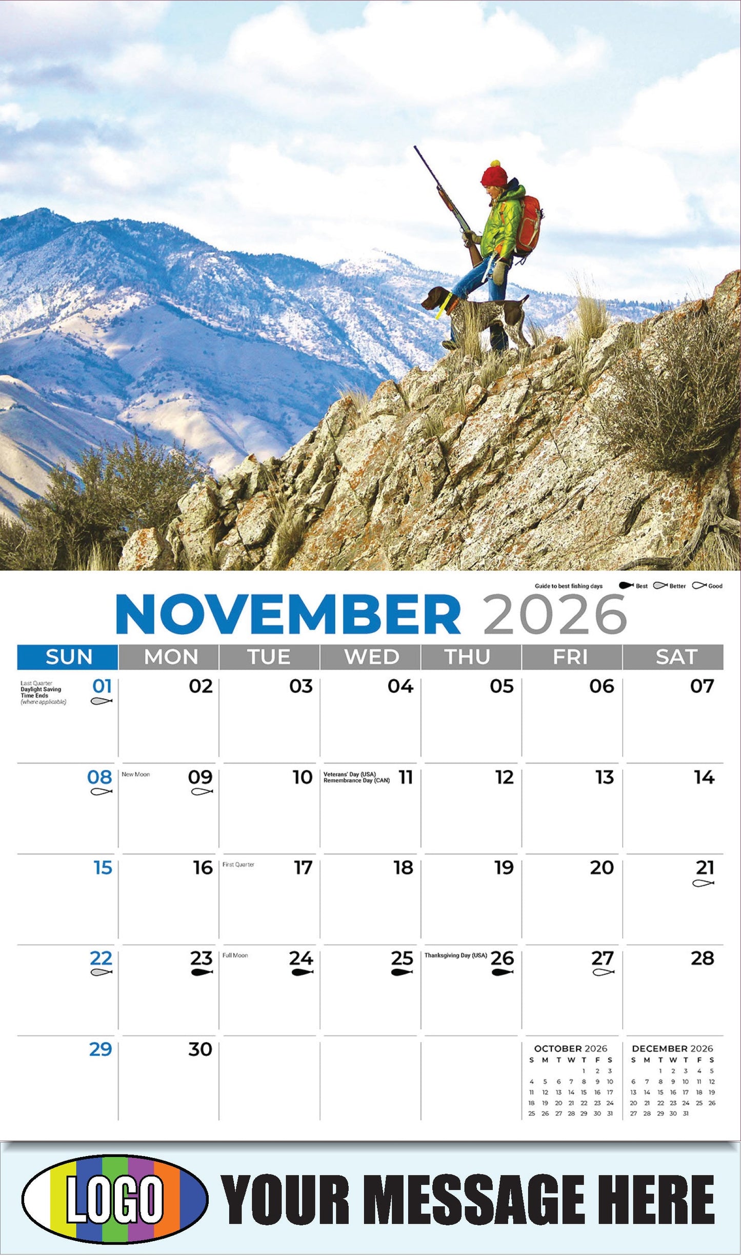 2026 Business Promotion Calendar - Fishing and Hunting - November