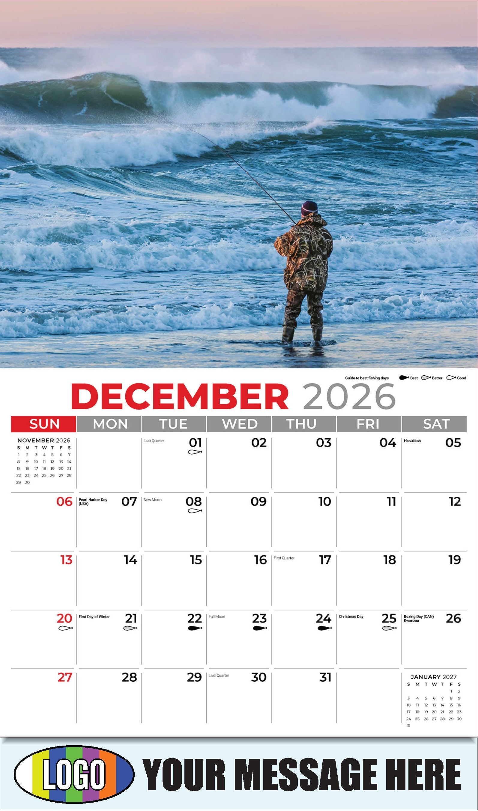 2026 Business Promotion Calendar - Fishing and Hunting - December