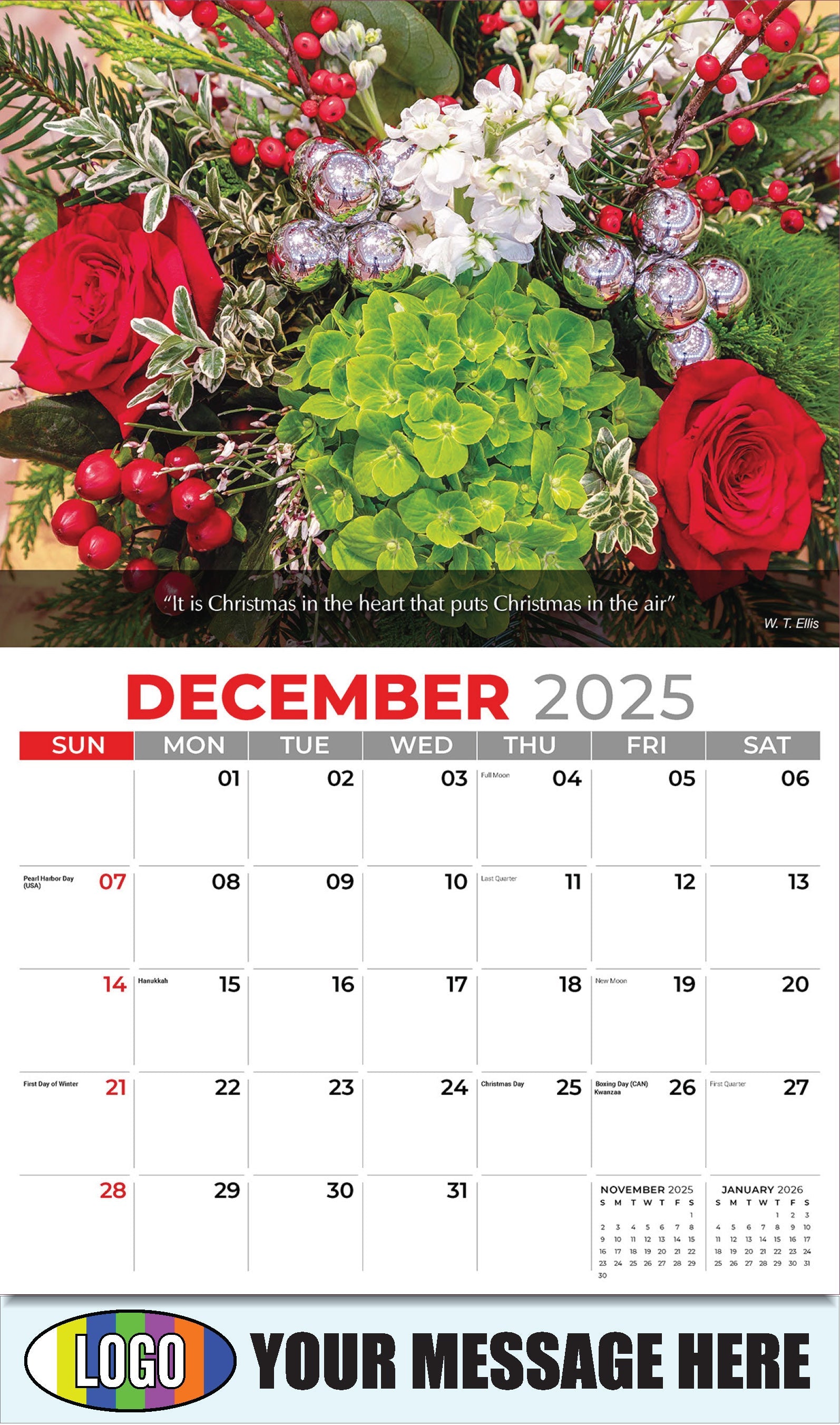2026 Business Promotional Calendar - Flowers and Gardens - December_a