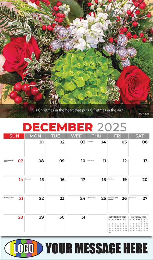 2026 Business Promotional Calendar - Flowers and Gardens - December_a