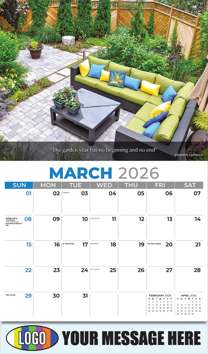 2026 Business Promotional Calendar - Flowers and Gardens - March
