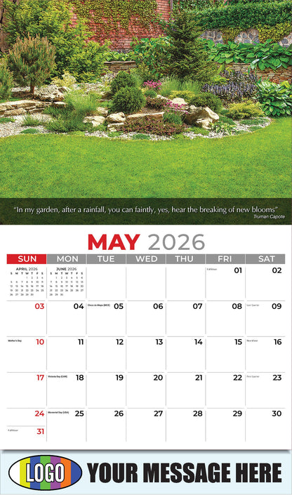 2026 Business Advertising Calendar - Flowers and Gardens - May