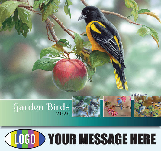 2026 Business Advertising Calendar - Garden Birds - Printed with your Logo, Name and message