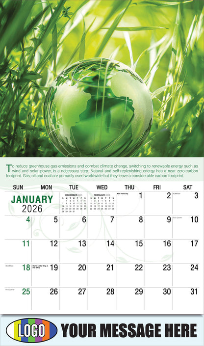 2026 Business Promotional Calendar - Go Green - January