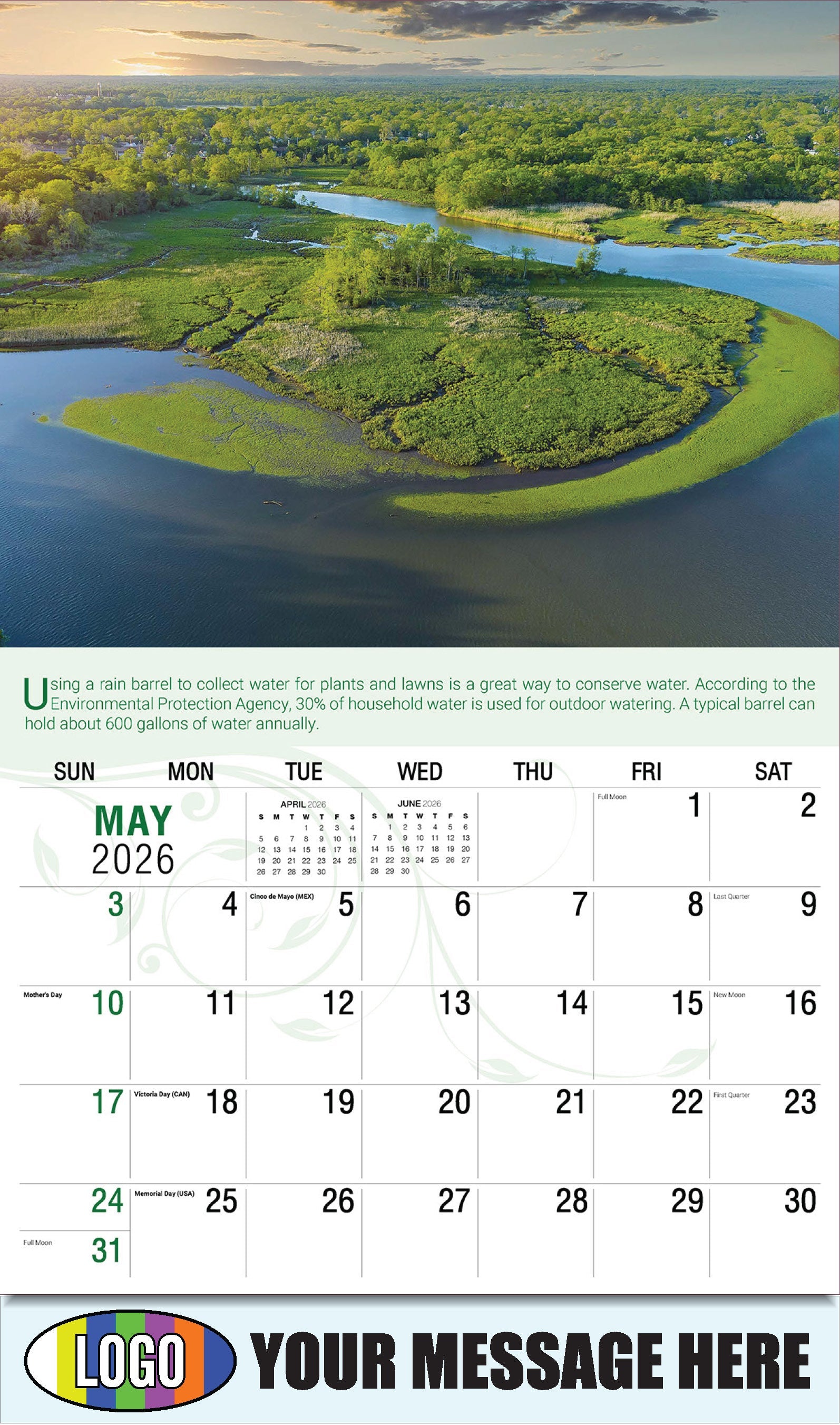 2026 Business Advertising Calendar - Go Green - May