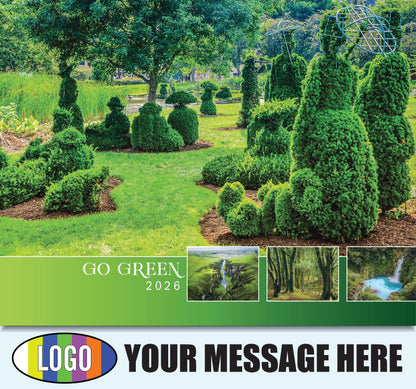 2026 Business Promotion Calendar - Go Green - Printed with your Logo, Name and message