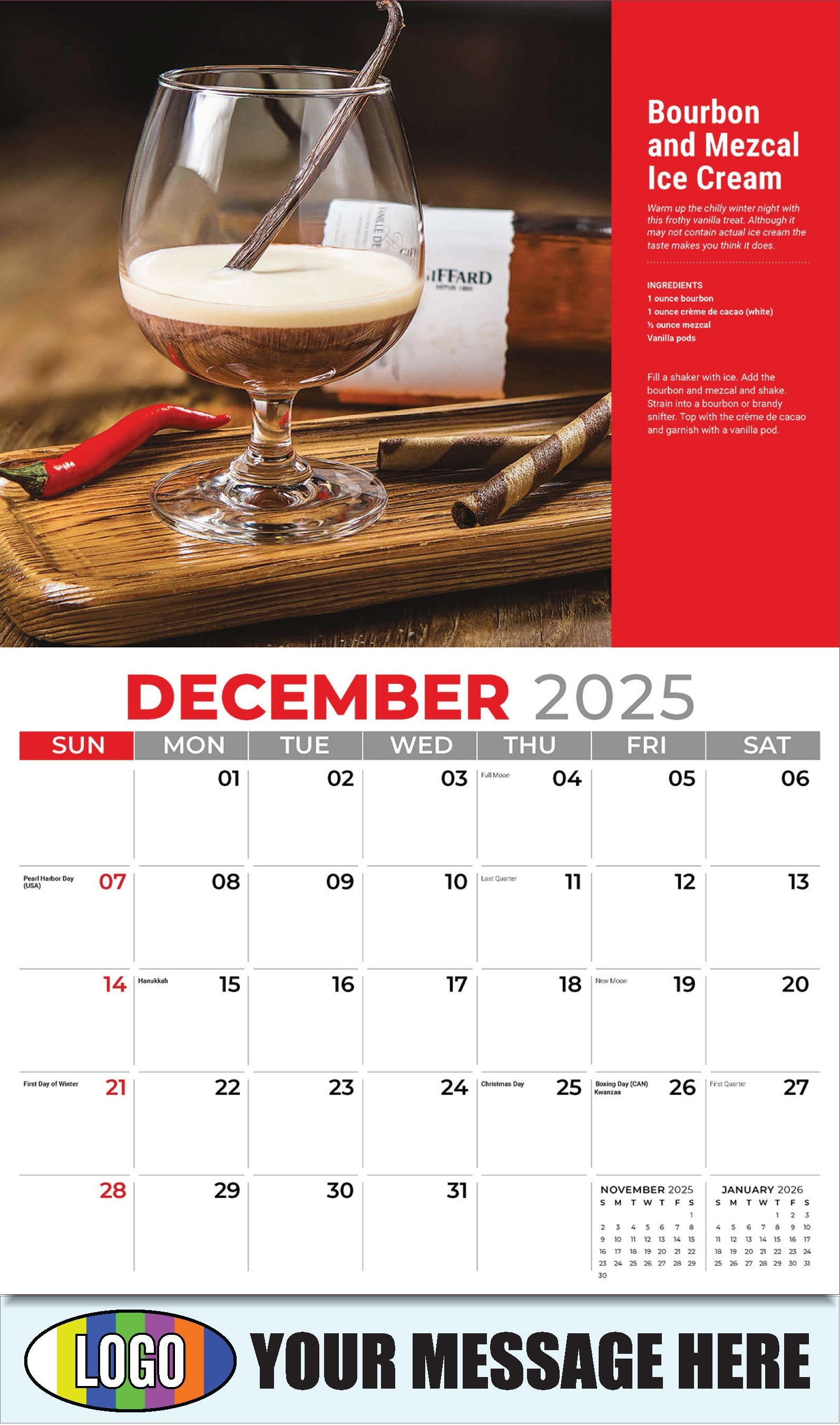2026 Business Promotional Calendar - Bourbon and Mezcal Ice Cream - December_a