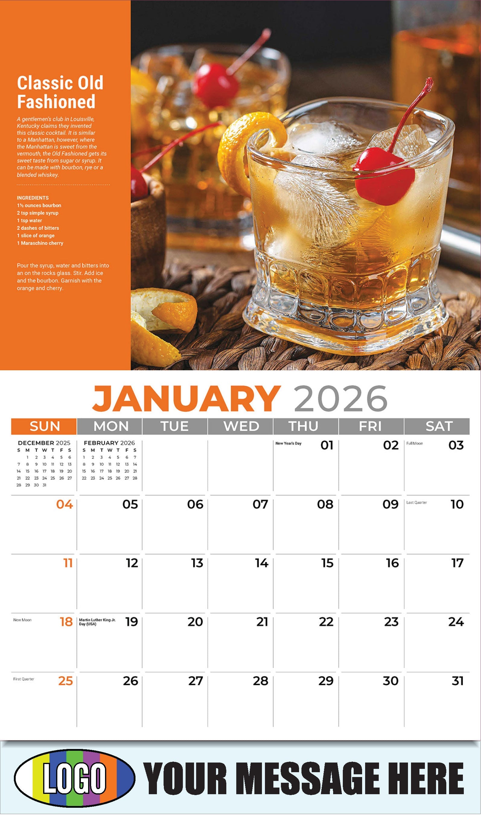 2026 Business Promotional Calendar - Classic Old Fashioned  - January