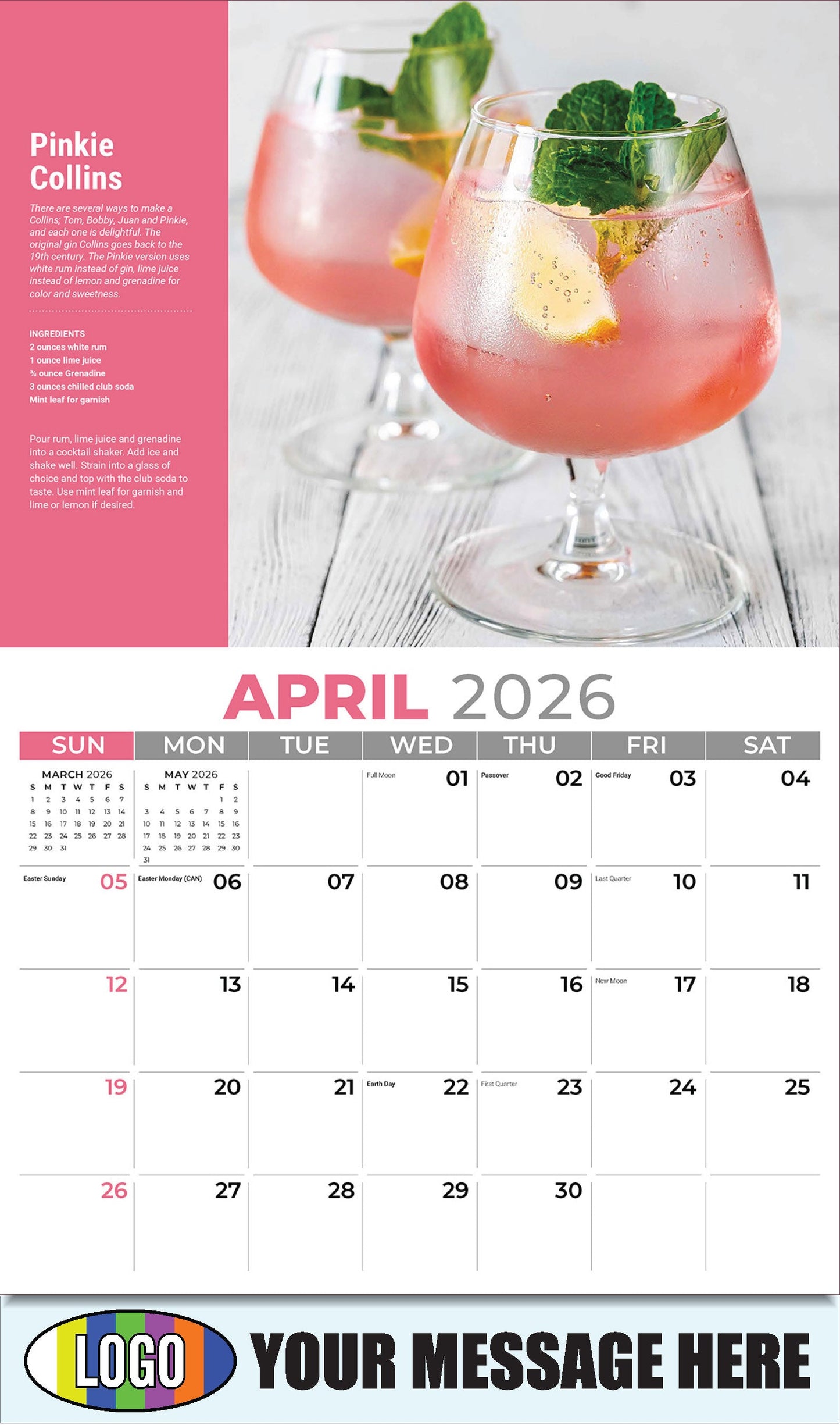 2026 Business Advertising Calendar - Pinkie Collins  - April