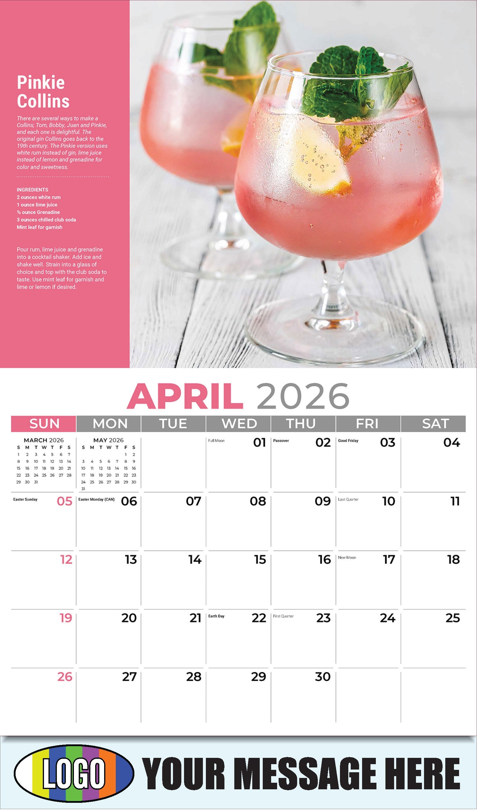 2026 Business Advertising Calendar - Pinkie Collins  - April