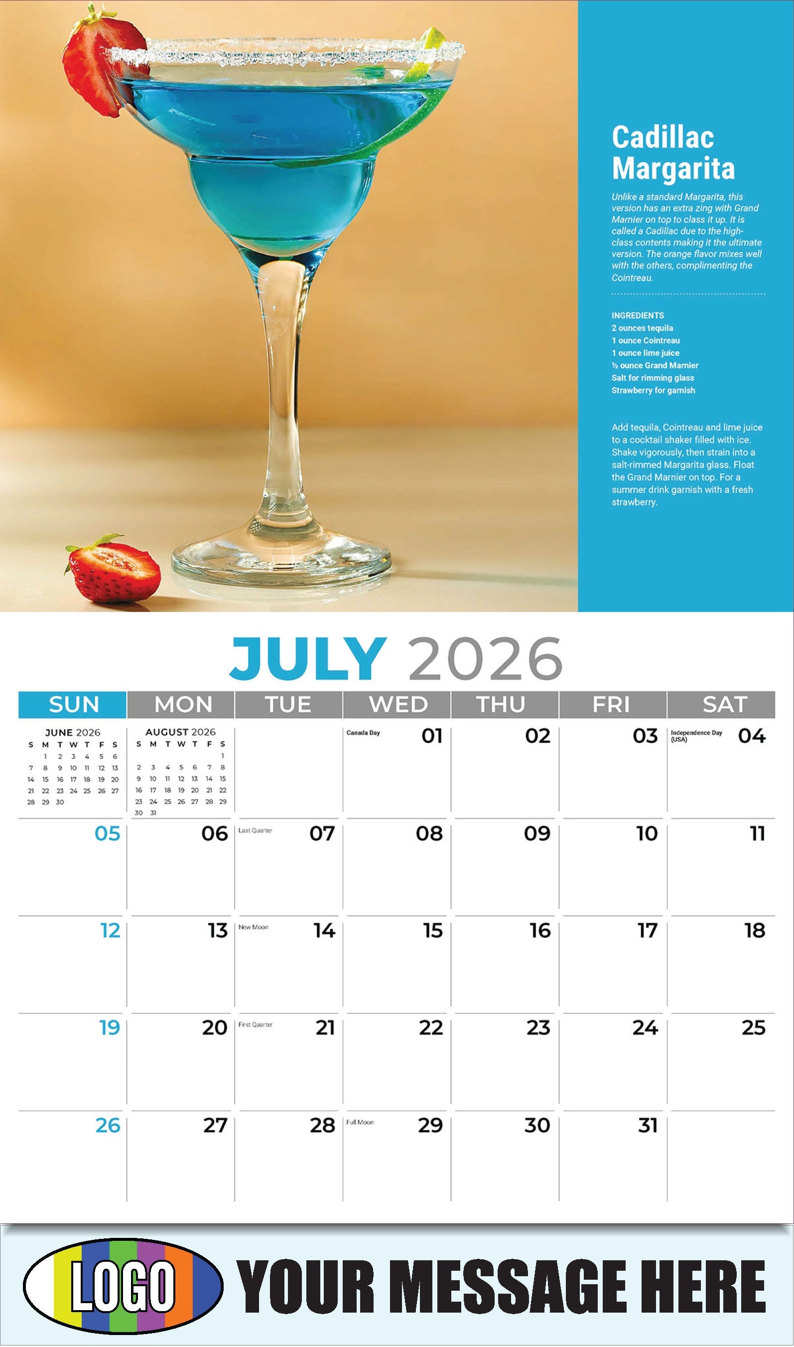 2026 Business Promo Calendar - Cadillac Margarita - July