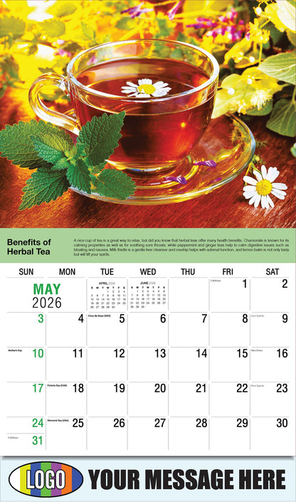 2026 Business Advertising Calendar Health Tips - May - Benefits of Herbal Tea: