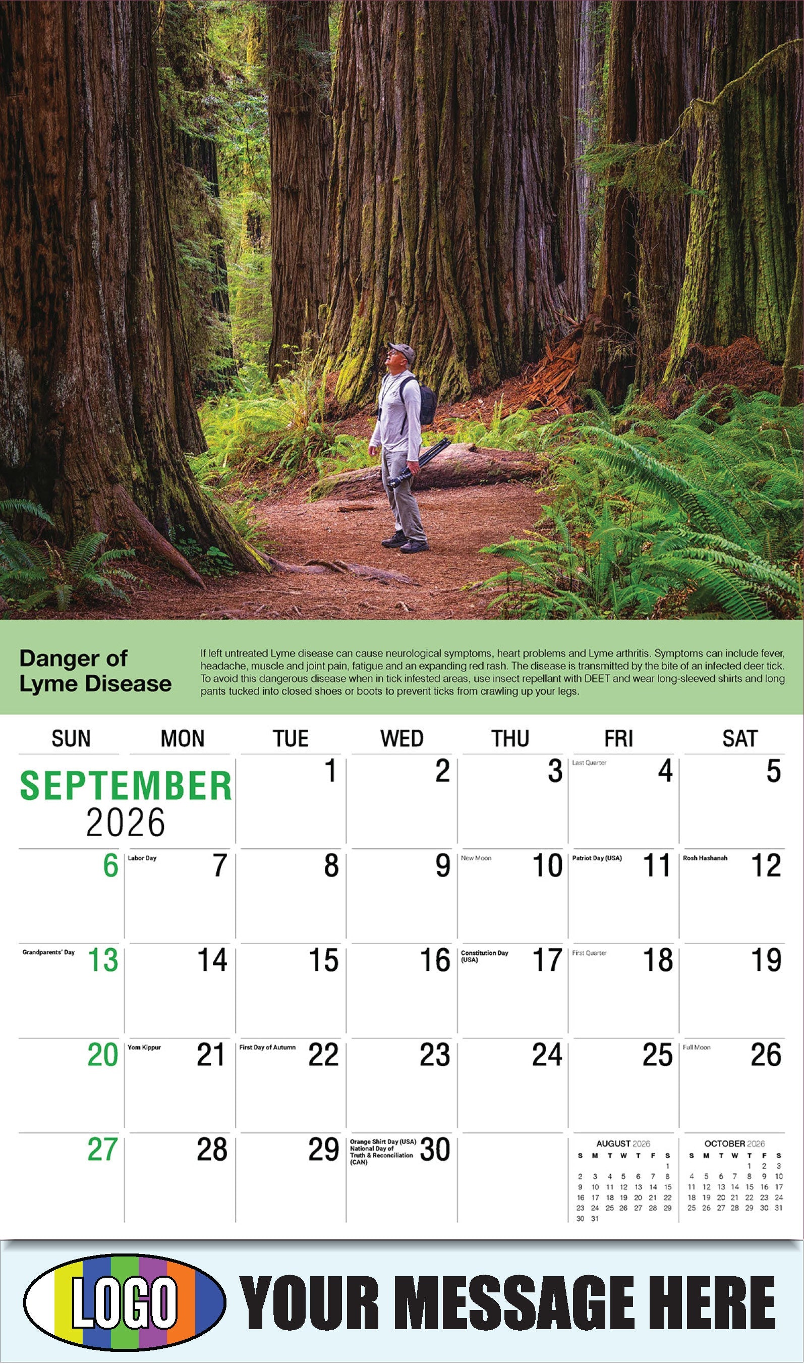 2026 Business Promo Calendar Health Tips - September - Danger of Lyme Disease: