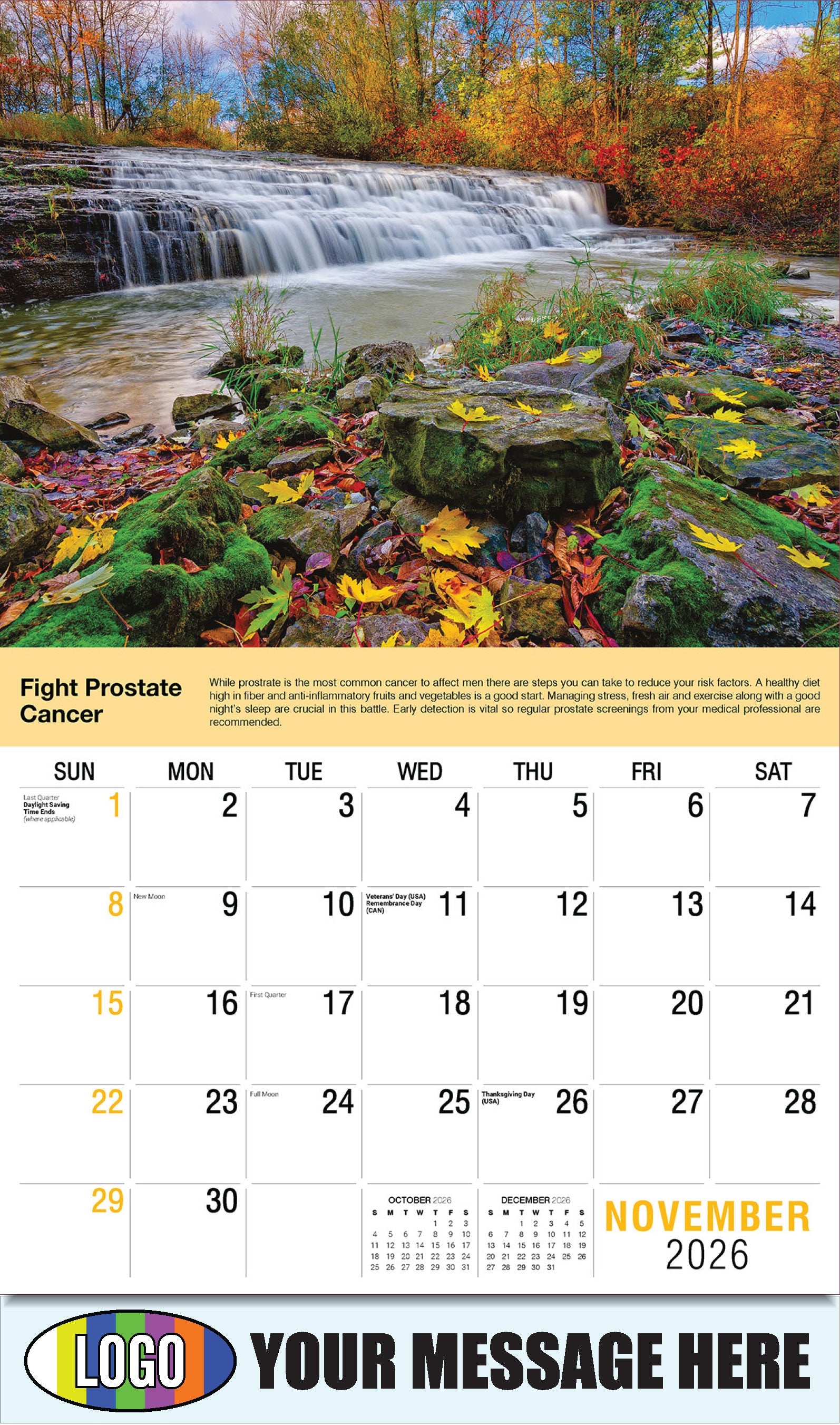 2026 Business Promotion Calendar Health Tips - November - Fight Prostate Cancer: