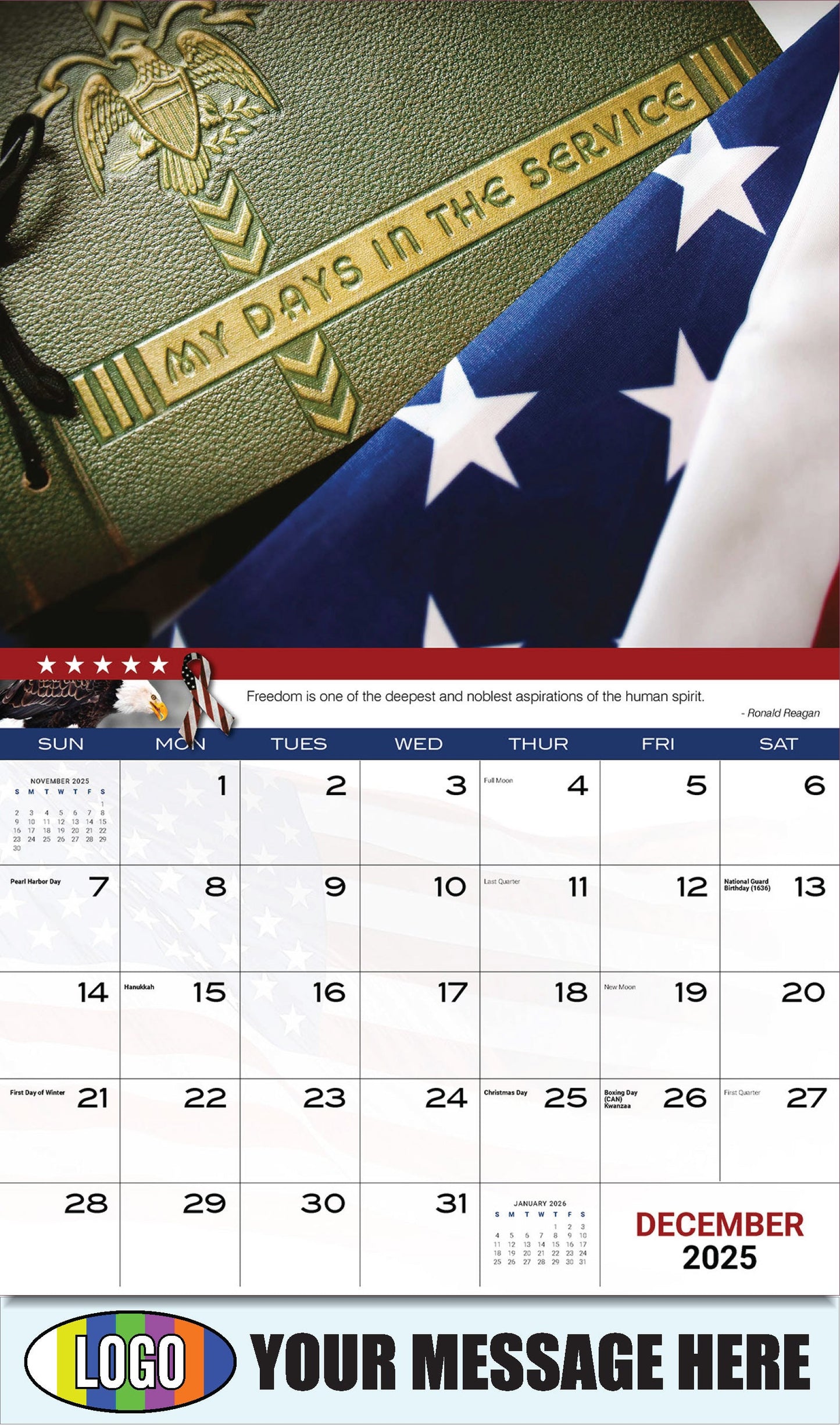 2026 Business Promotional Calendar - Home of the Brave - December_a