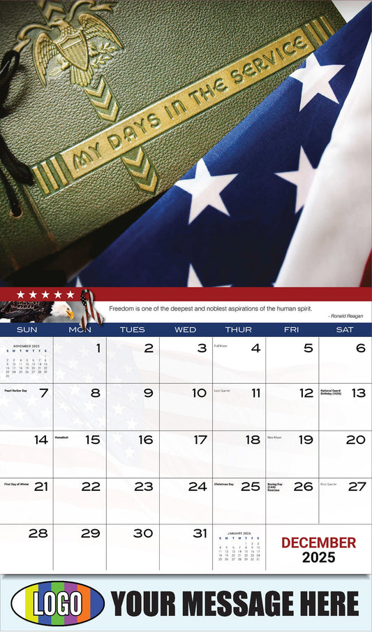 2026 Business Promotional Calendar - Home of the Brave - December_a