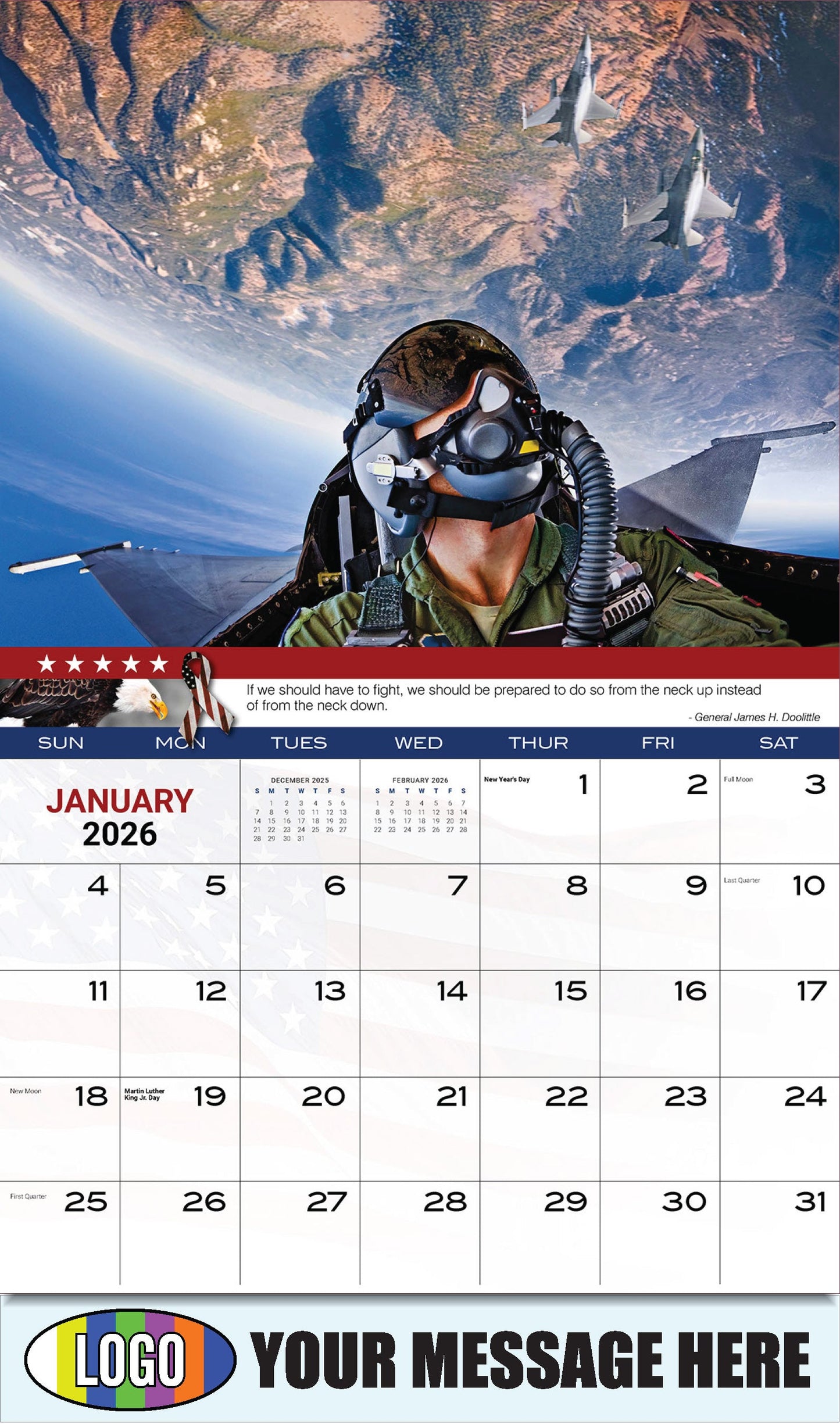 2026 Business Promotional Calendar - Home of the Brave - January