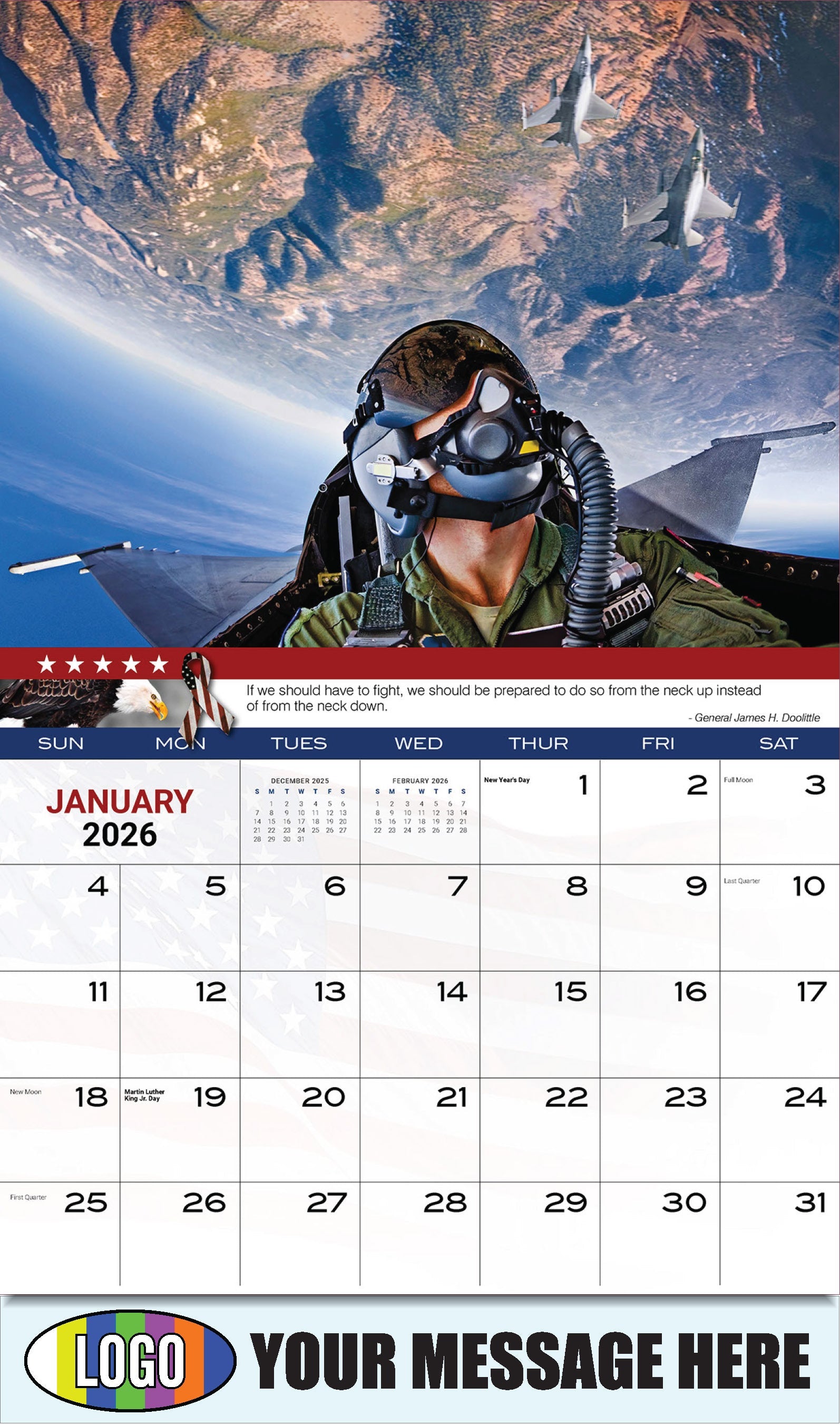 2026 Business Promotional Calendar - Home of the Brave - January