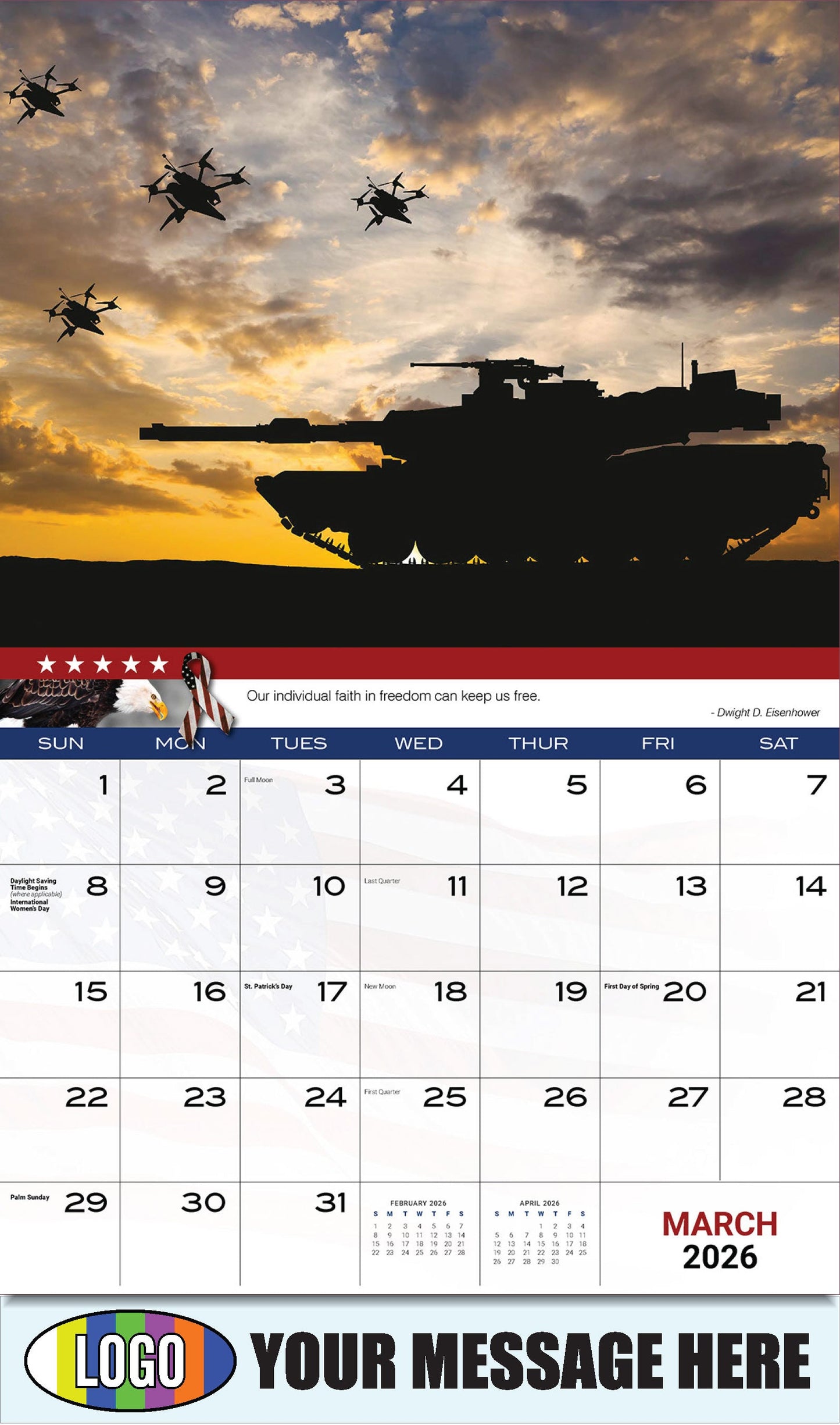 2026 Business Promotional Calendar - Home of the Brave - March