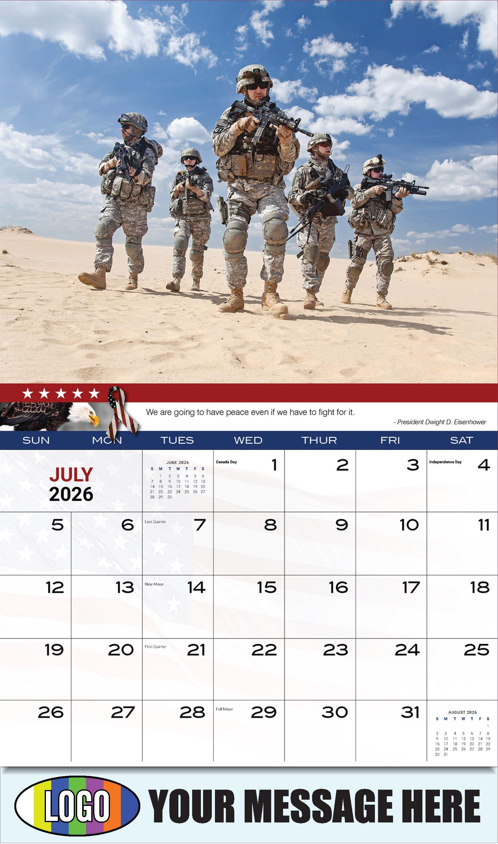 2026 Business Promo Calendar - Home of the Brave - July
