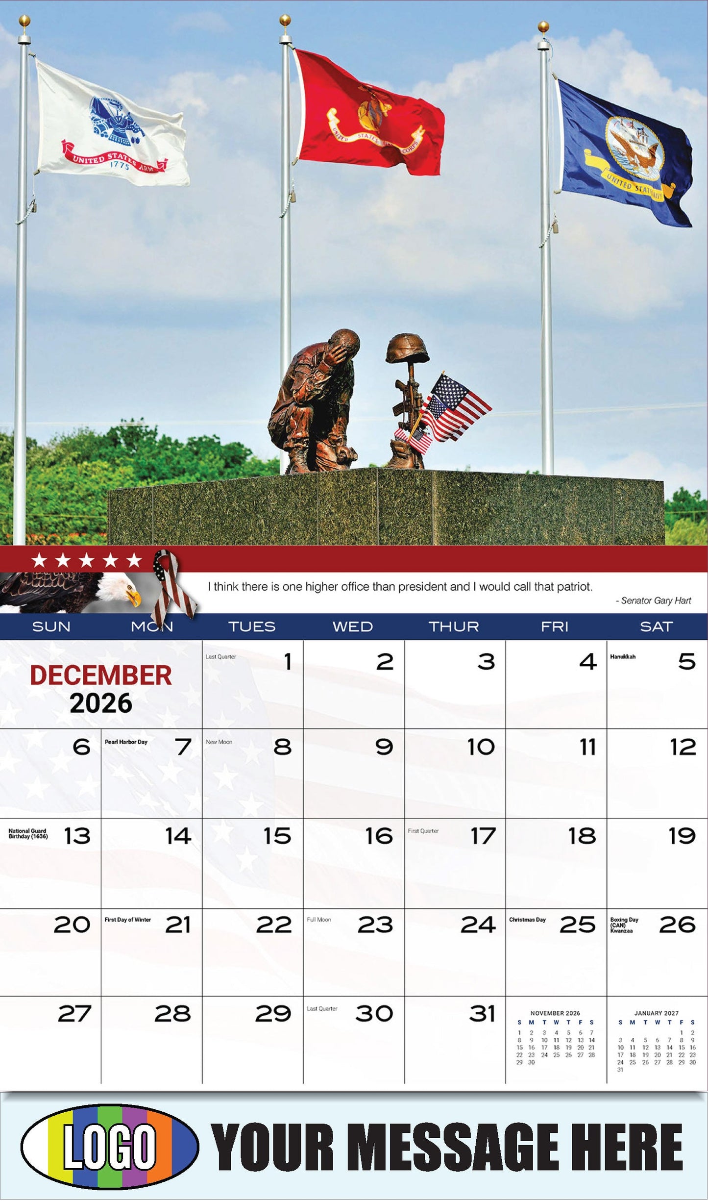 2026 Business Promotion Calendar - Home of the Brave - December