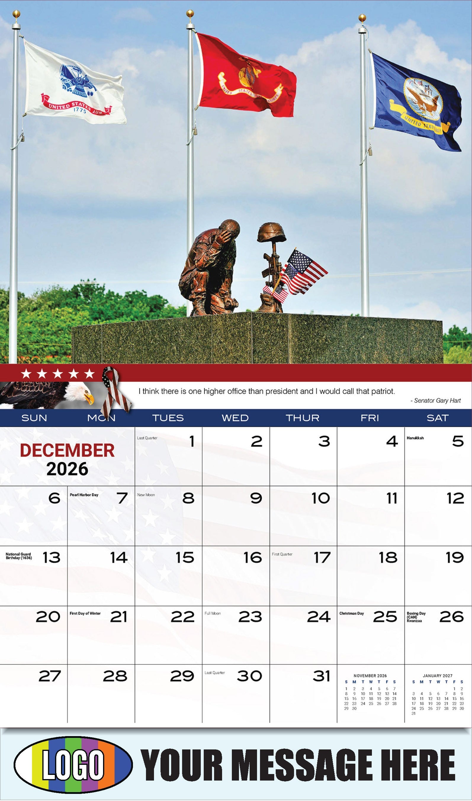 2026 Business Promotion Calendar - Home of the Brave - December