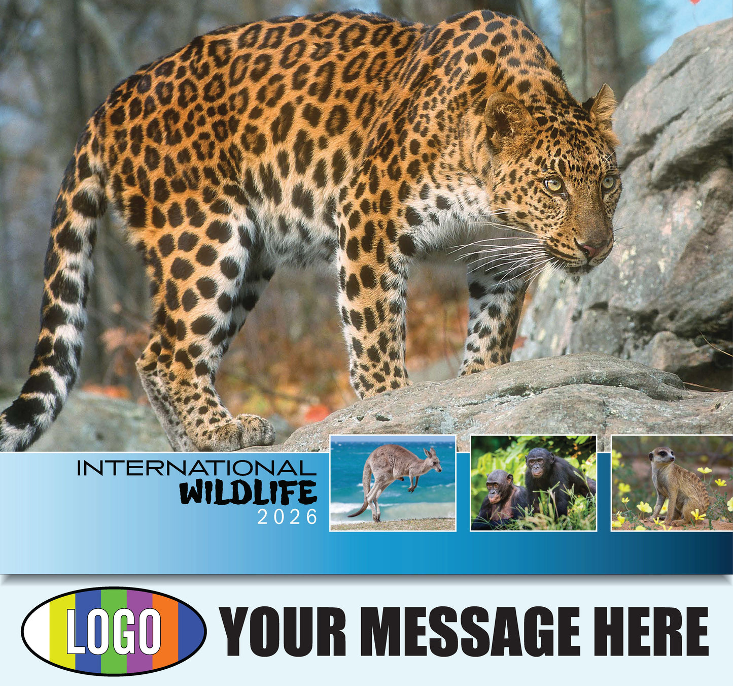 2026 Business Promo Calendar - International Wildlife - Printed with your Logo, Name and message