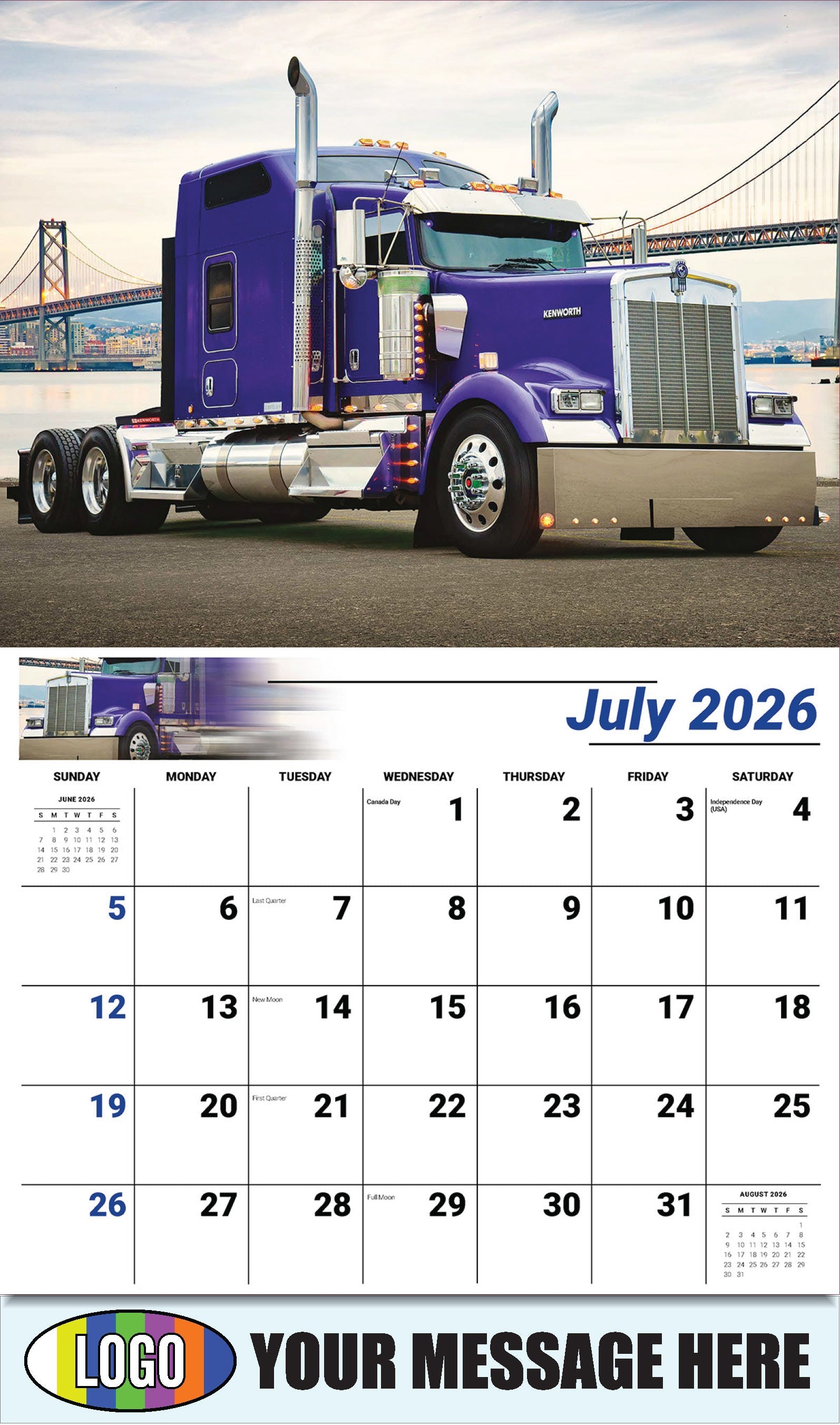 2026 Business Promo Calendar - Kings of the Road - July