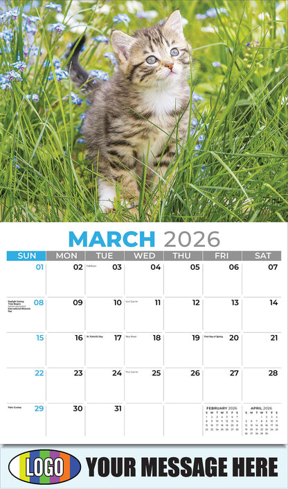 2026 Business Promotional Calendar - Kittens - March