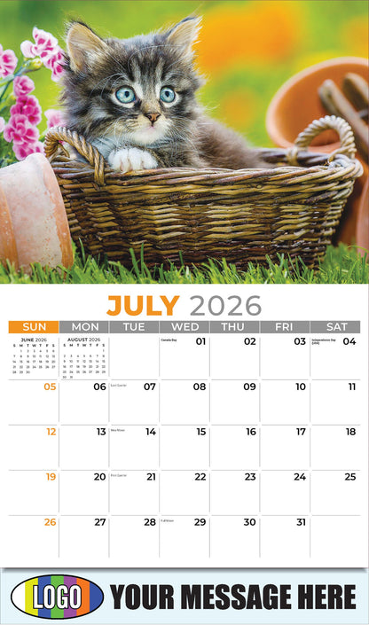 2026 Business Promo Calendar - Kittens - July