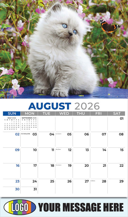 2026 Business Promo Calendar - Kittens - August