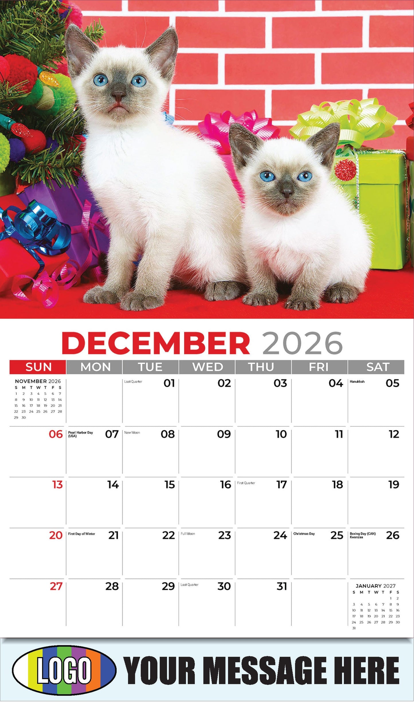 2026 Business Promotion Calendar - Kittens - December
