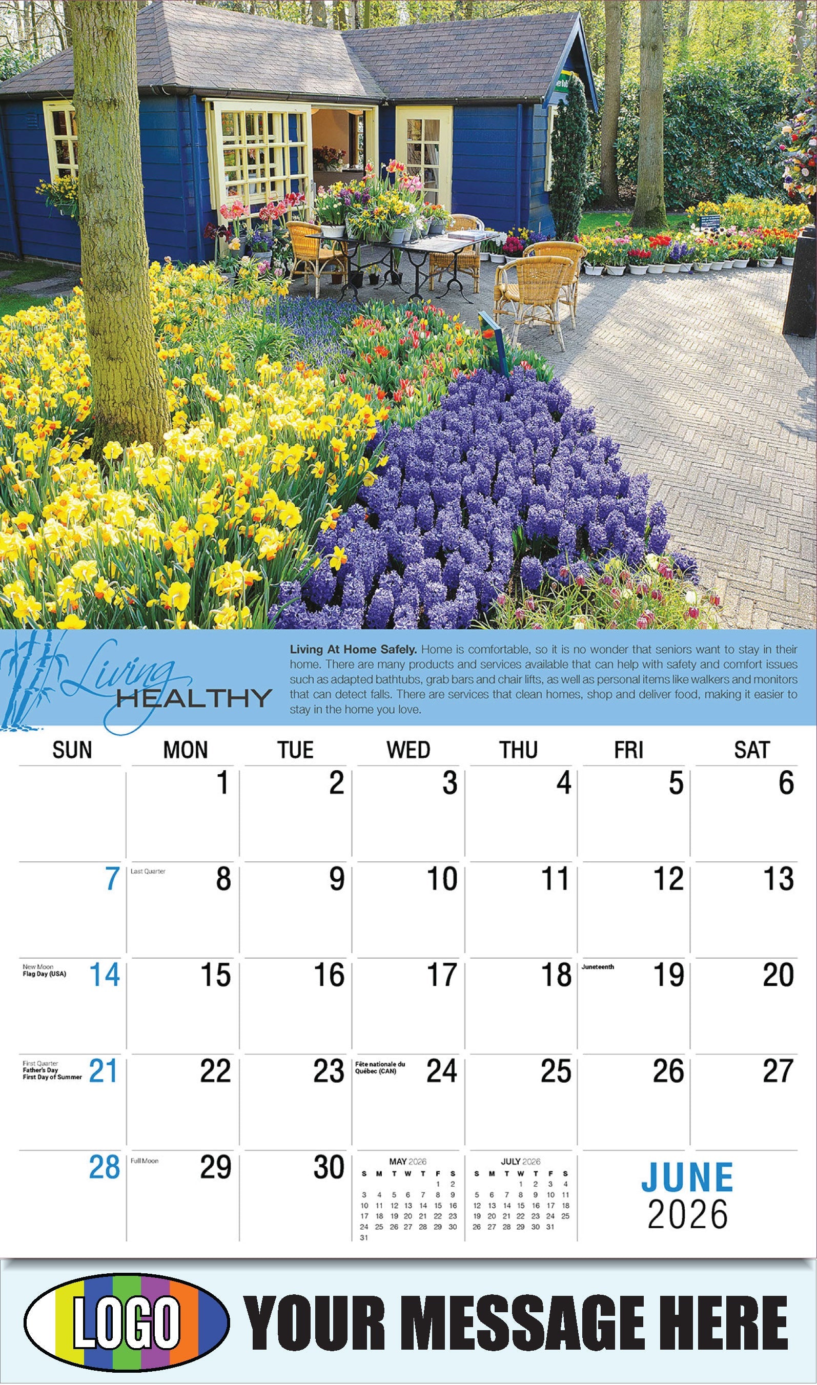 2026 Business Advertising Calendar Flowers & Gardens
Nov 2021Living Healthy - June - Living At Home Safely.