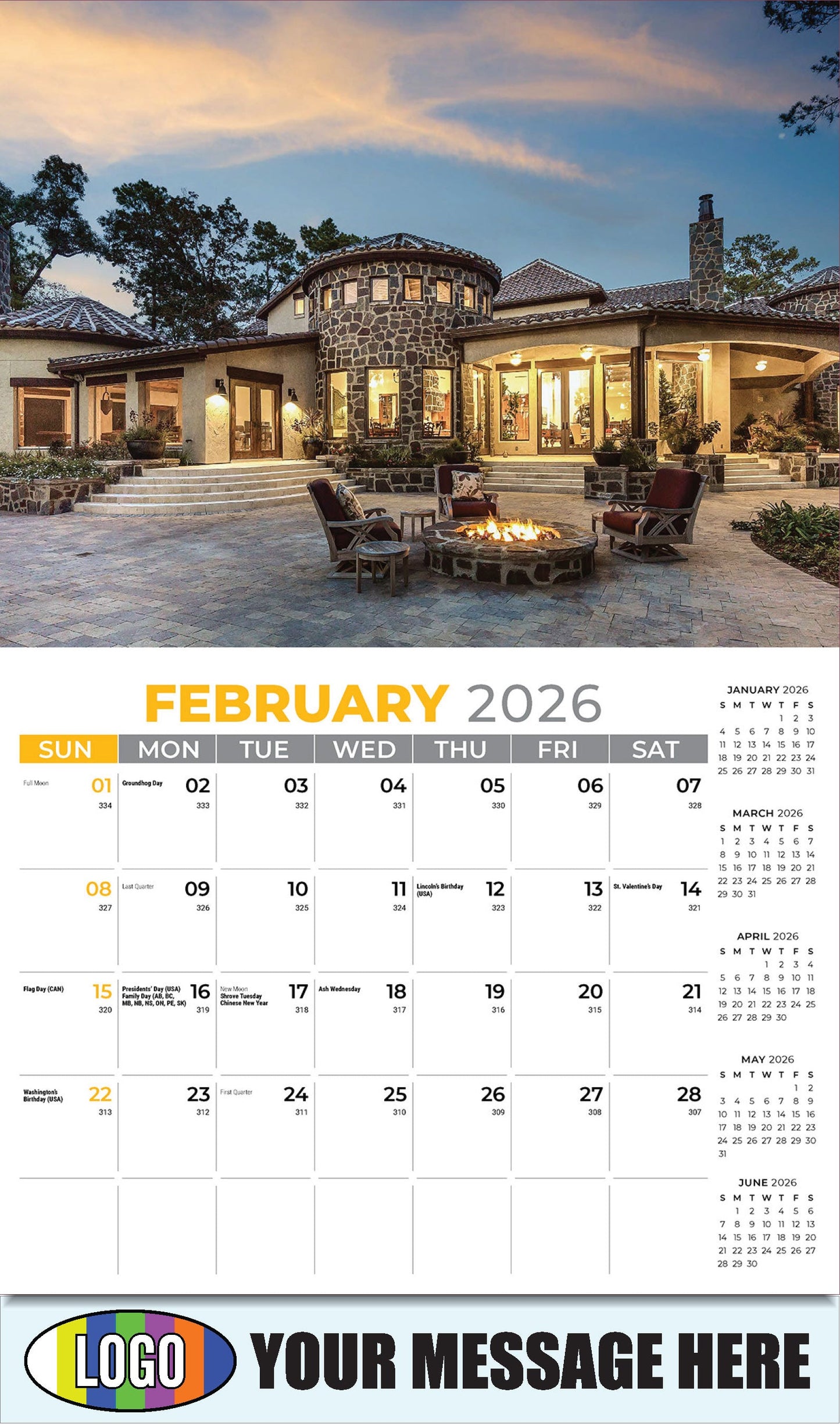 2026 Business Promotional Calendar - Luxury Homes - February