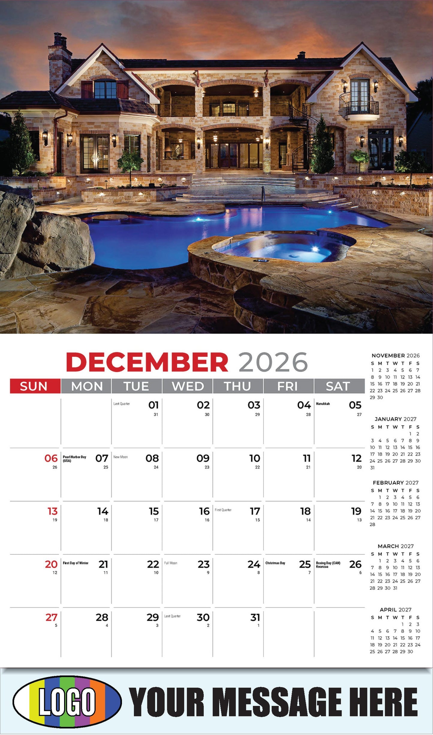 2026 Business Promotion Calendar - Luxury Homes - December