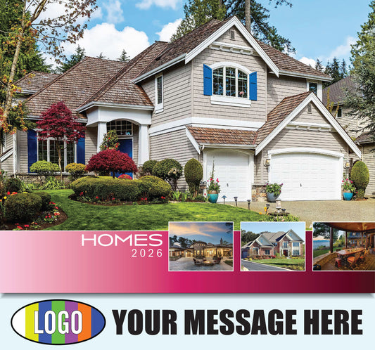 2026 Business Advertising Calendar - Luxury Homes - Printed with your Logo, Name and message