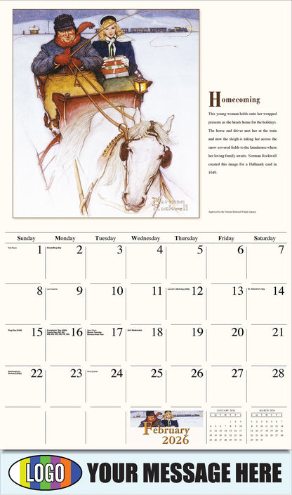 2026 Business Promotional Calendar - Memorable Images by Norman Rockwell - Homecoming - February