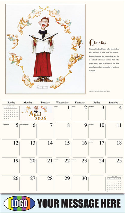 2026 Business Advertising Calendar - Memorable Images by Norman Rockwell - Choir Boy - April